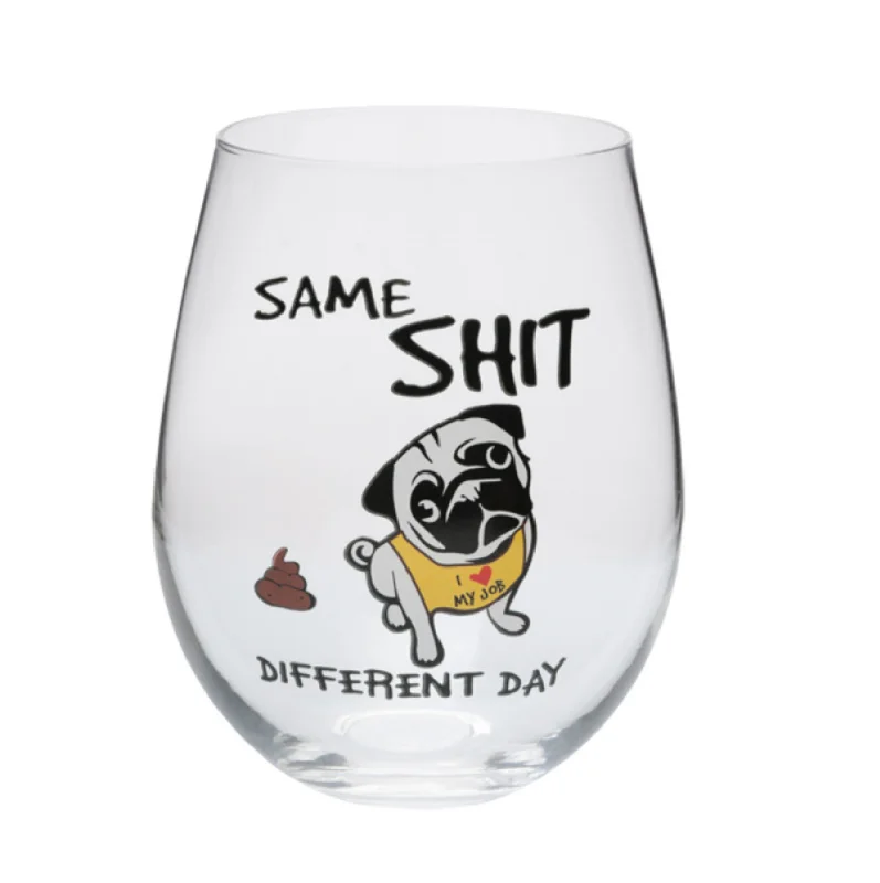 - Parrot climbing and standing wooden framePug Stemless Wine Glass