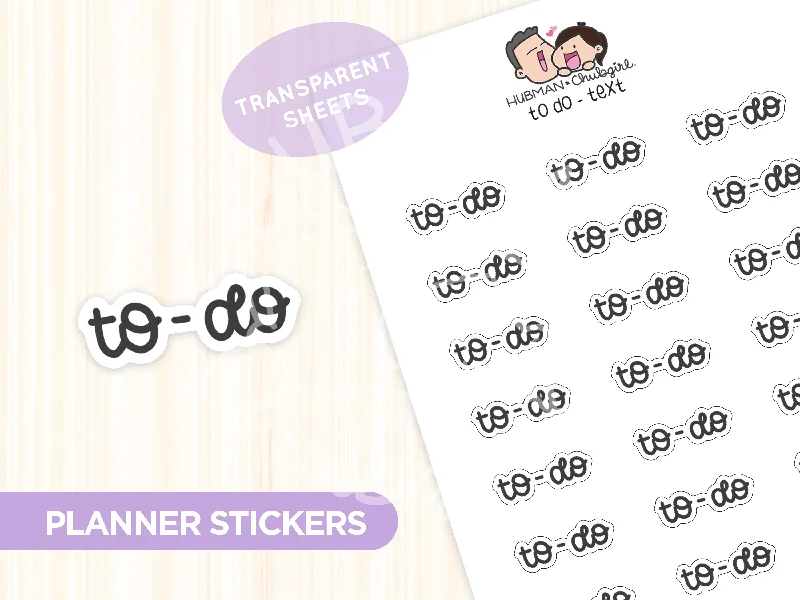 - Foldable and portable cat bagTo Do Text Planner Stickers