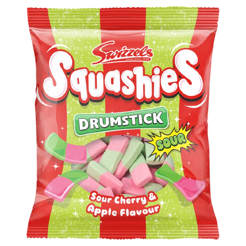 ---Swizzels Squashies Drumstick Sour Cherry & Apple Flavour 140g