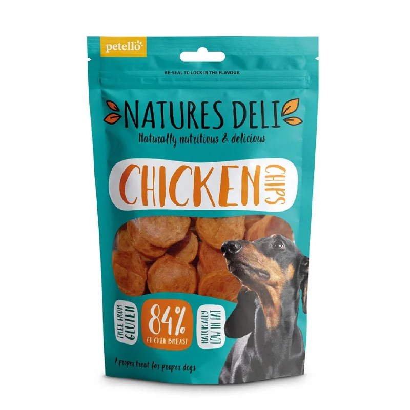 - Natural ingredient dog foodNatures Deli Chicken Chips Dog Treats 100g