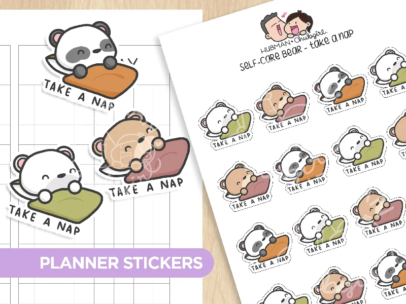 - Air box TSA certified check-inSelf-Care Bear - Take a Nap Planner Stickers