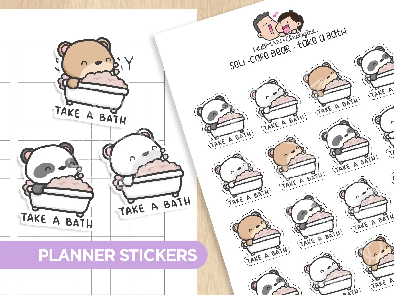 - Winter dog thick down jacketSelf-Care Bear - Take a Bath Planner Stickers