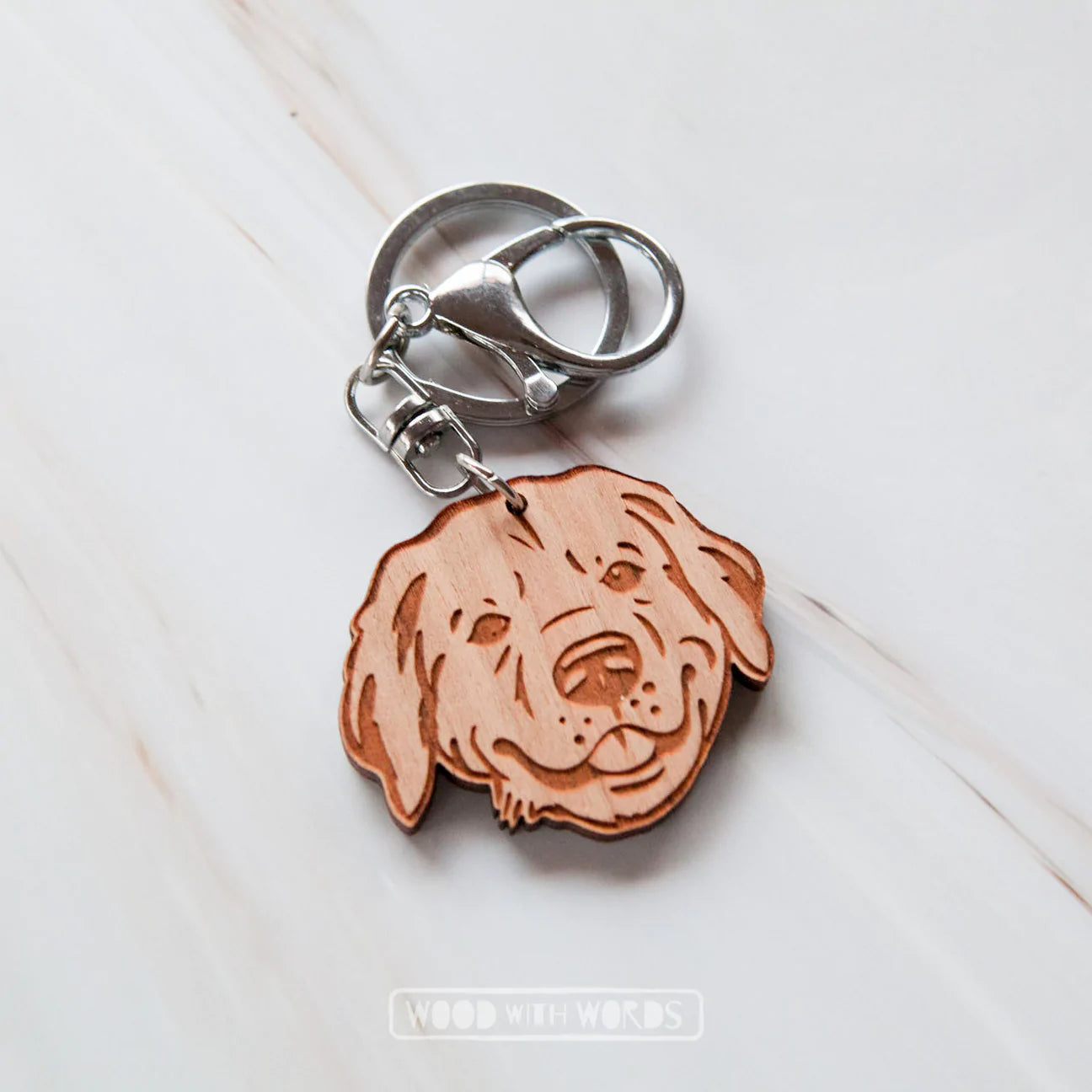 - Teething and chewing toys for puppiesWooden Keyring: Golden Retriever