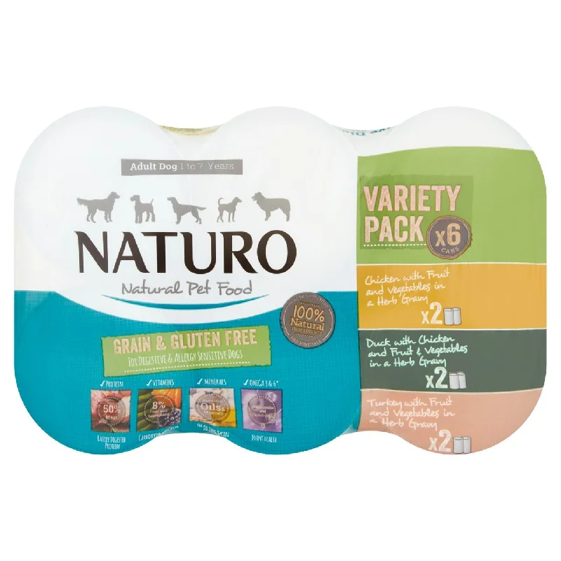 - Dog food discountsNaturo Adult Grain & Gluten Free Poultry Variety Dog Food 6 x 390g