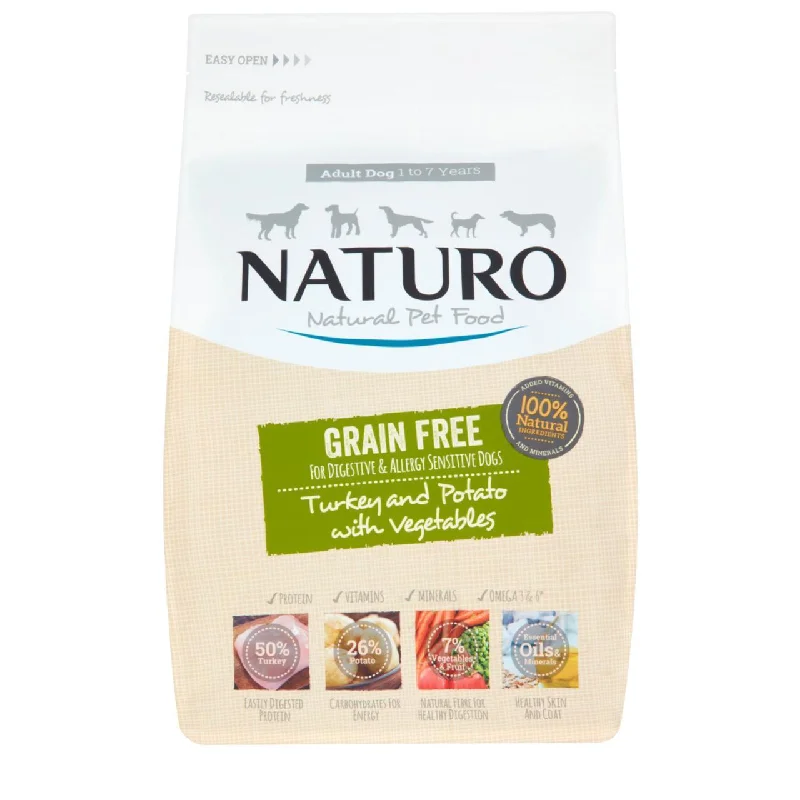  -Fish-containing dog foodNaturo Turkey with Potato & Vegetables Dry Dog Food 2kg