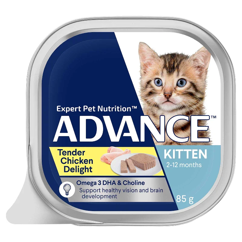    - Affordable cat food with good quality  Advance Cat Food Tray Kitten Tender Chicken Delight