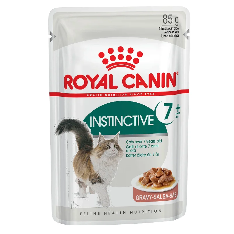    - Grain-free cat food recommendations  Royal Canin Cat Food Pouch Adult 7+ Instinctive in Gravy