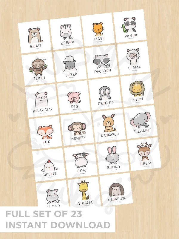 Pet ProductsAnimal Nursery Prints - Full Set of 23 Downloadable Set