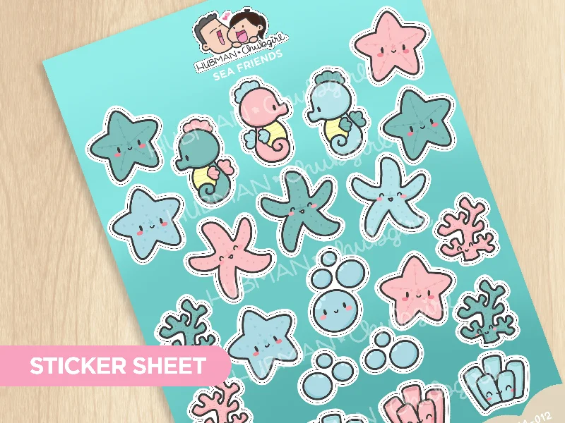 - Dog disposable foam shower gelSticker Sheet - Sea Friends