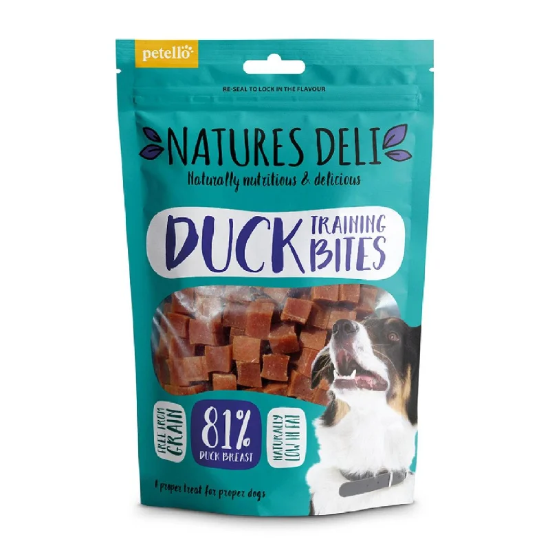 - Special food for puppiesNatures Deli Duck Training Bites Dog Treats 100g