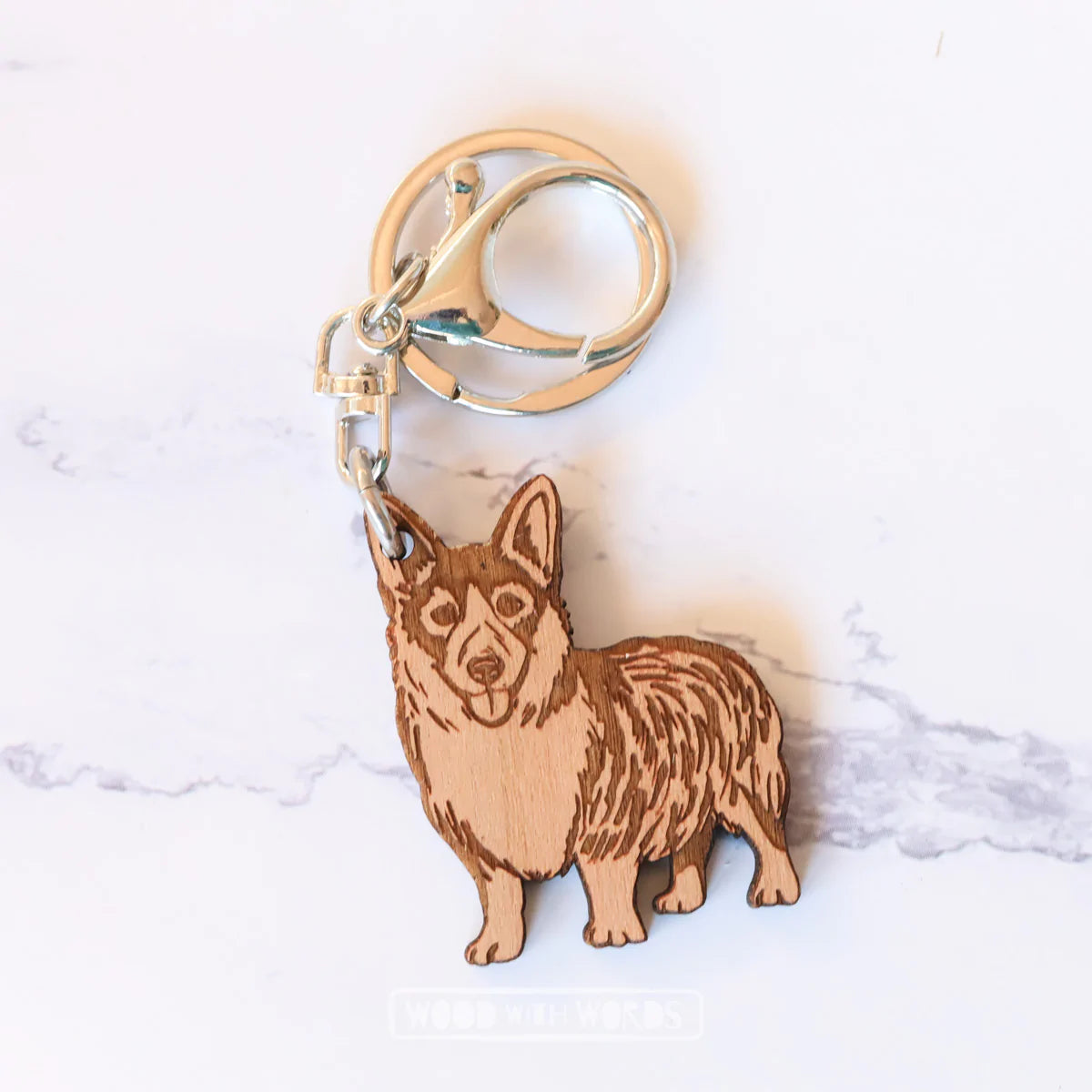 - Pet vitamin complex nutrition tabletsWooden Keyring: Corgi