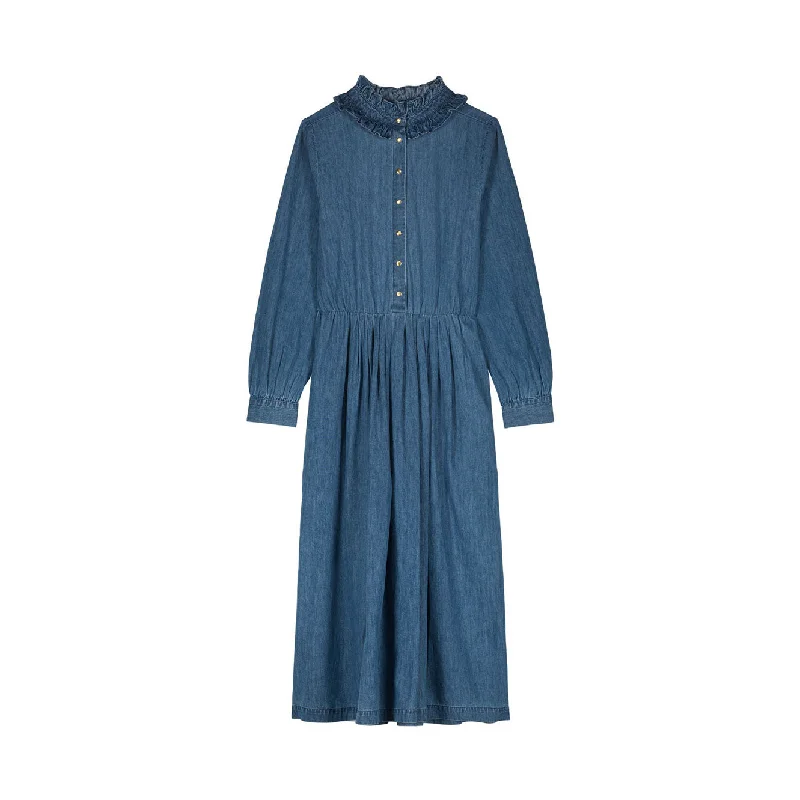 - Natural latex pet mattressLouis Louise  Blue Chambray Marlene Womens Dress