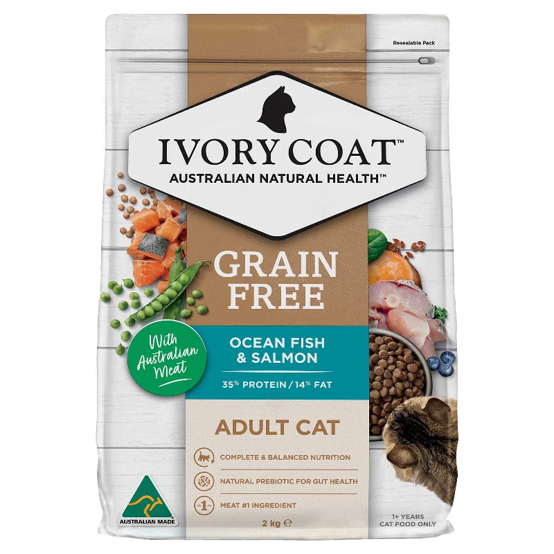    - Senior cat food  Ivory Coat Grain Free Cat Food Adult Ocean Fish & Salmon