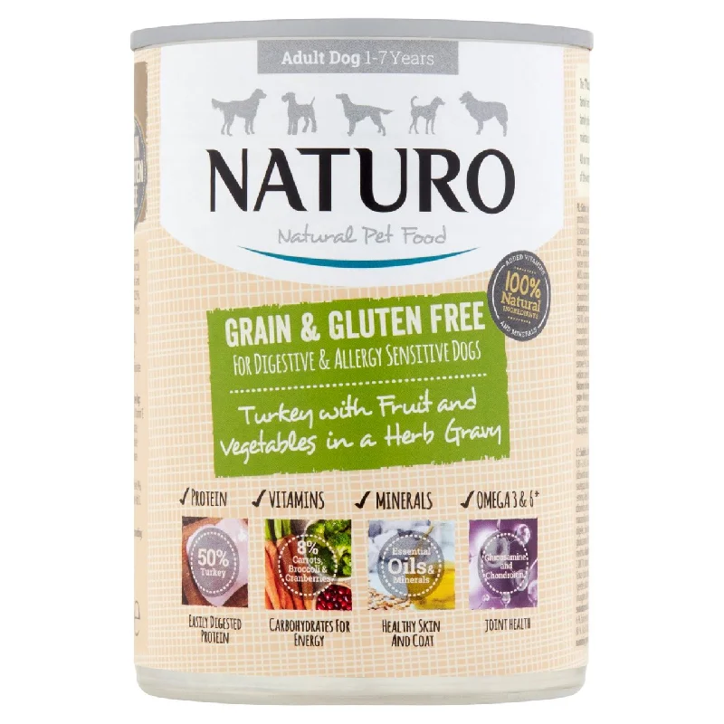  -Chicken-flavored dog foodNaturo Turkey with Cranberries Broccoli & Carrot 390g