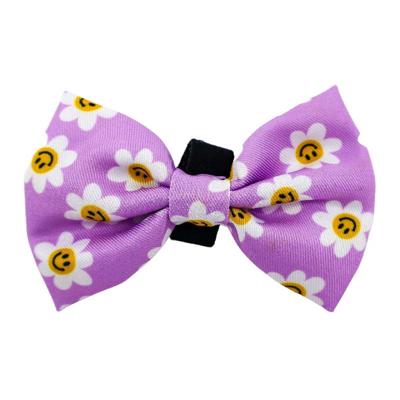 ---Lilac Smiley Flowers: Bow Tie