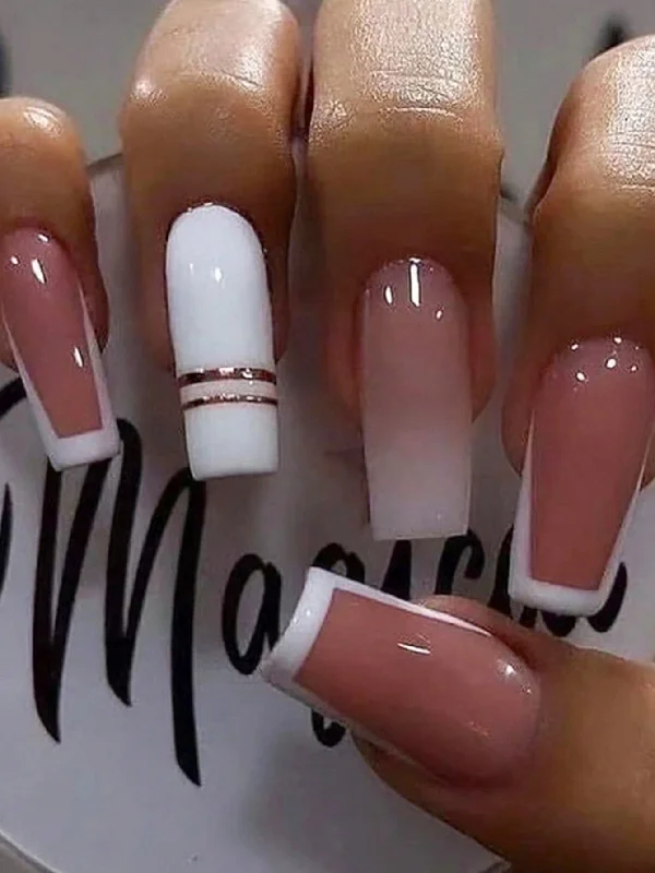 - Summer pet ice matInstantly Upgrade Your Look With 24pcs Long Coffin Nail Simple White French Style White Pink Gradient Fake Nail Elegant White Border French Style Stripe French Style Full Cover Fake Nail For Women And Girls 1 Piece Of Jelly Gel+1 File Strip Press On Nails