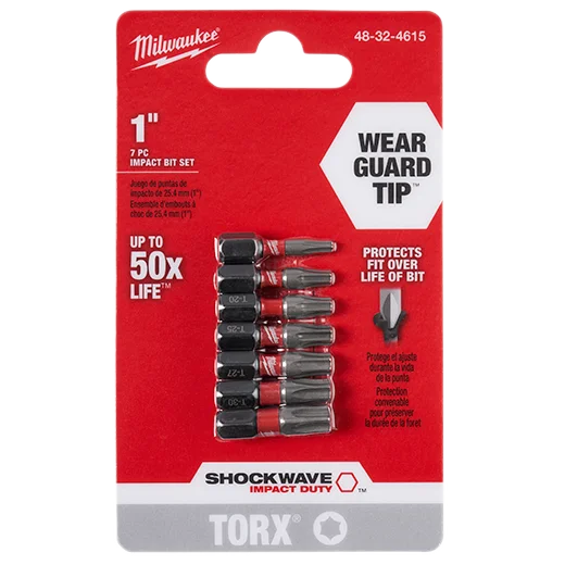 - Air box TSA certified check-inShockwave Torx 1 In. Insert Bit Set - 7pc