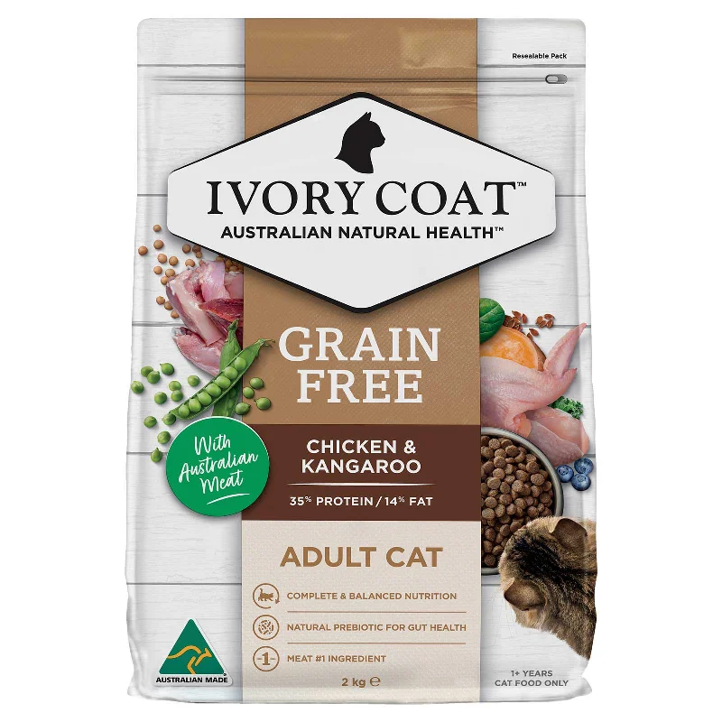    - Kitten food  Ivory Coat Grain Free Cat Food Adult Indoor Chicken & Kangaroo