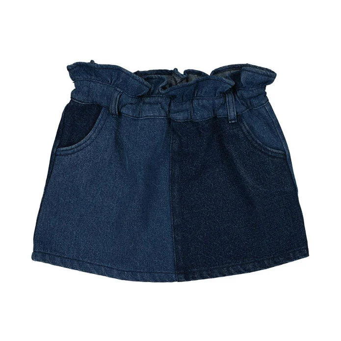  -Splash-proof food bowl AND Anti-choking slow food bowlLouis Louise  Blue Washed Denim Alba Skirt