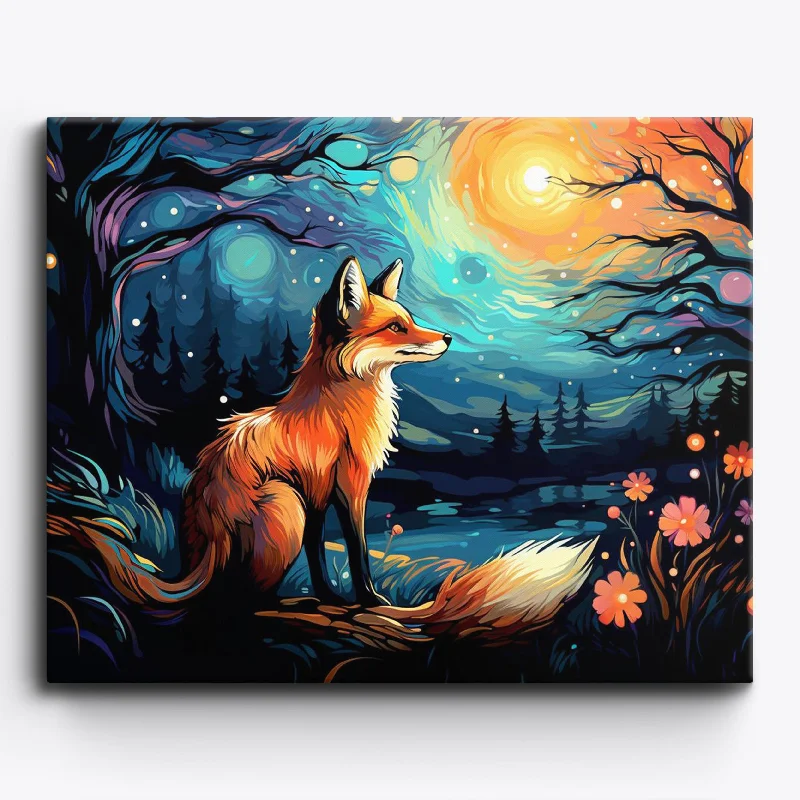 - Custom pet birthday cakeFox Under Moonlight