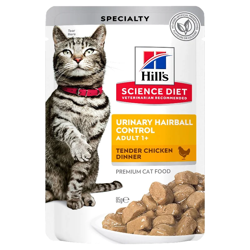    - Cat food for immune system support  Hill's Science Diet Cat Food Pouch Adult Urinary Hairball Control Chicken