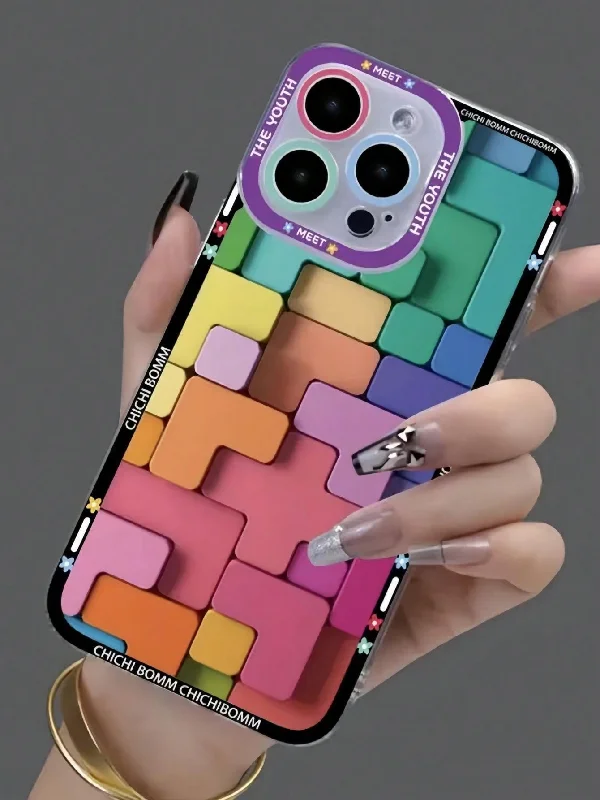 - Solid wood cat climbing frame customized1pc New Creative Colorful Patchwork Plaid Phone Case For IPhone 15 Pro Max/11/12/13/14 Plus, XR/7/8 Plus Protective & Anti-Fall Cover