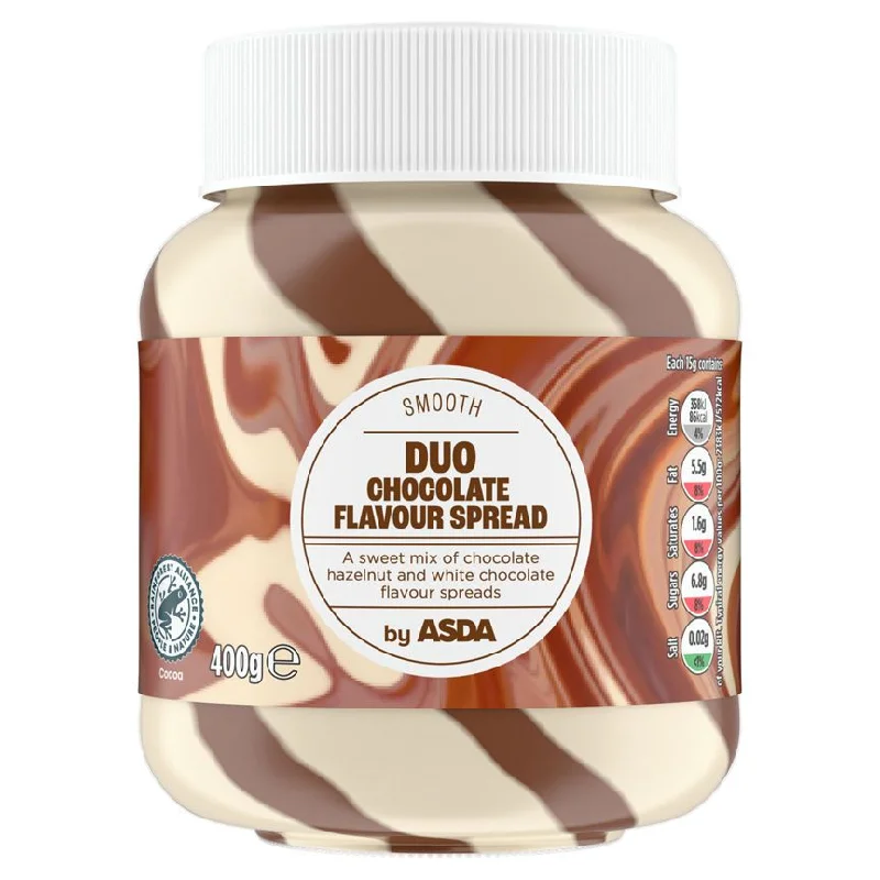 - Cat stress soothing sprayASDA Smooth Duo Chocolate Flavour Spread 400g