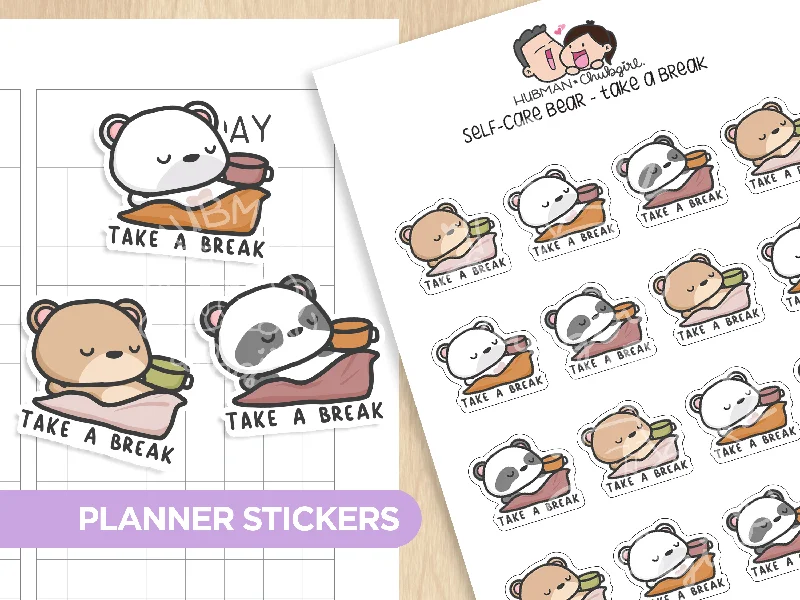  -Anti-scratch scratching board AND cat bed in oneSelf-Care Bear - Take a Break Planner Stickers