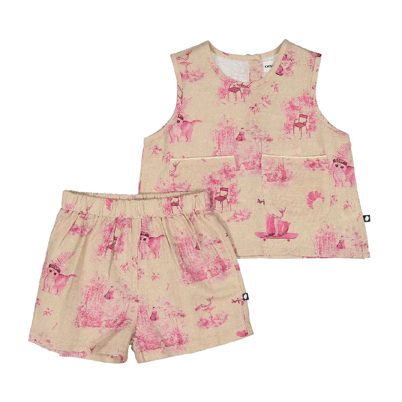 Pet ProductsOeuf Silver Peony Toile Kid Linen Set