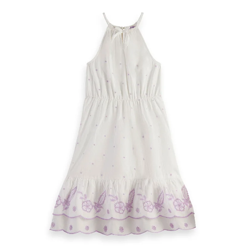 - Air box TSA certified check-inScotch Shrunk  Off White Broderie Anglaise Ruffle Hem Dress