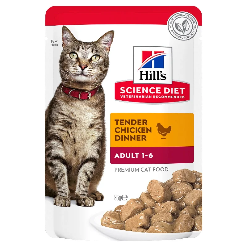    - Cat food for dental health  Hill's Science Diet Cat Food Pouch Adult Chicken