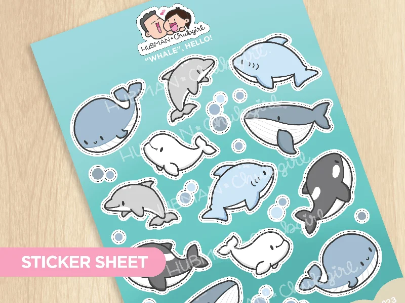 - Cat stress soothing spraySticker Sheet - Whale, Hello!