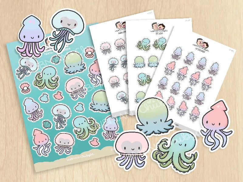 - Summer pet ice matTentacle Friends Sticker Set