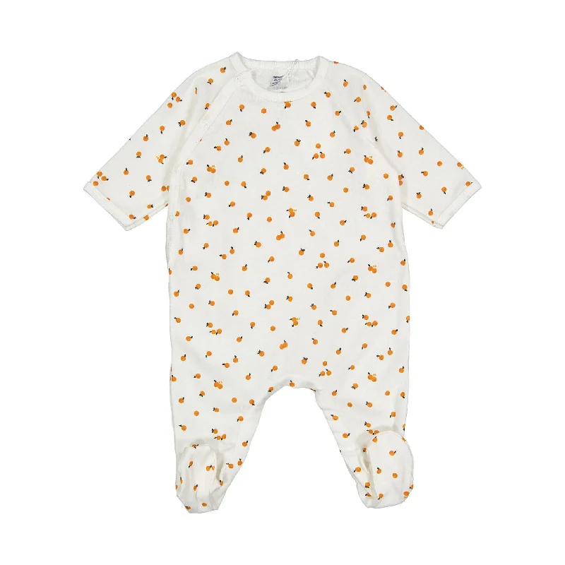 - Winter warm clothes for short-haired dogsPetit Bateau Side Snap Orange Print Footie