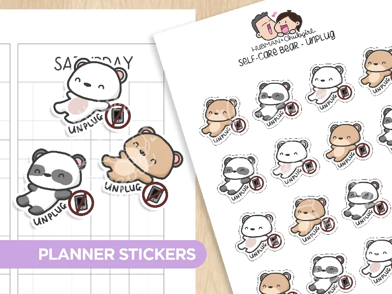 - Dog disposable foam shower gelSelf-Care Bear - Unplug Planner Stickers