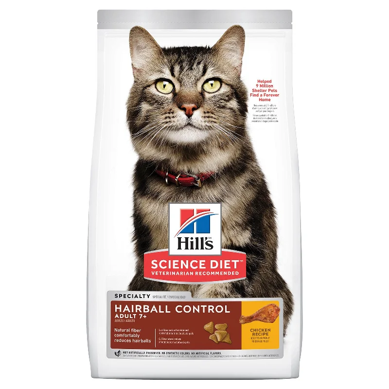    - Hairball control cat food  Hill's Science Diet Cat Food Adult 7+ Hairball Control Senior