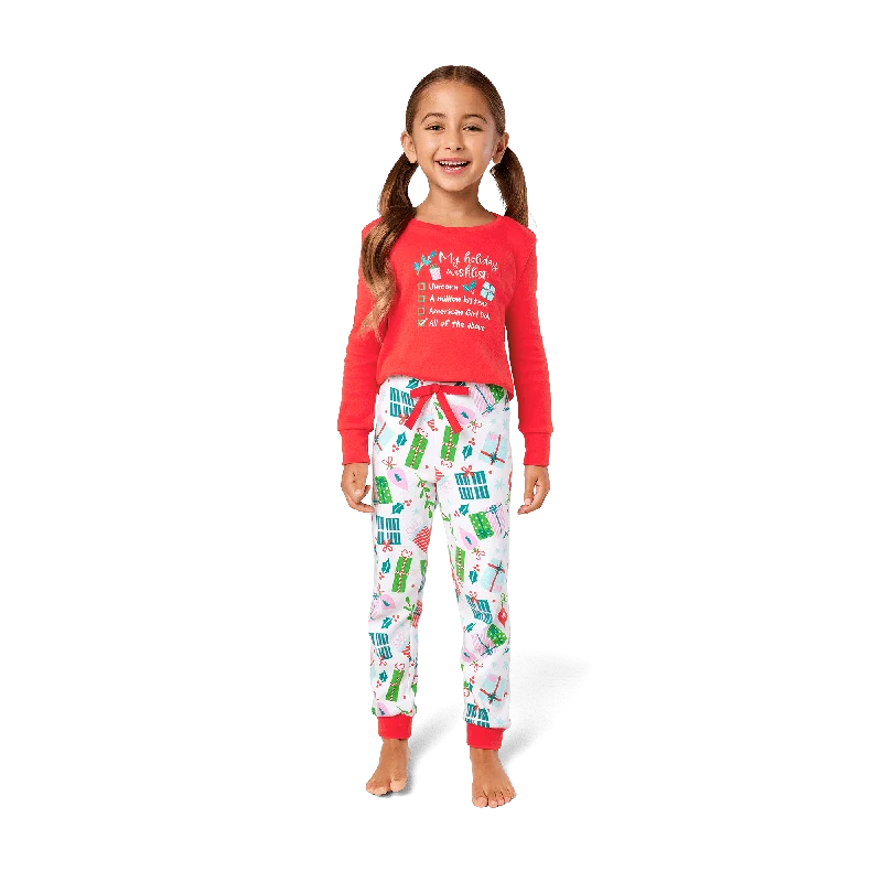 - ​​Christmas pet Christmas clothingHoliday Wish List PJs for Little Girls