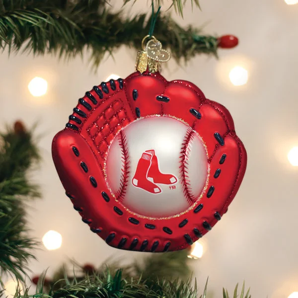 - Postoperative pet anti-licking Elizabethan collarRed Sox Baseball Mitt Ornament