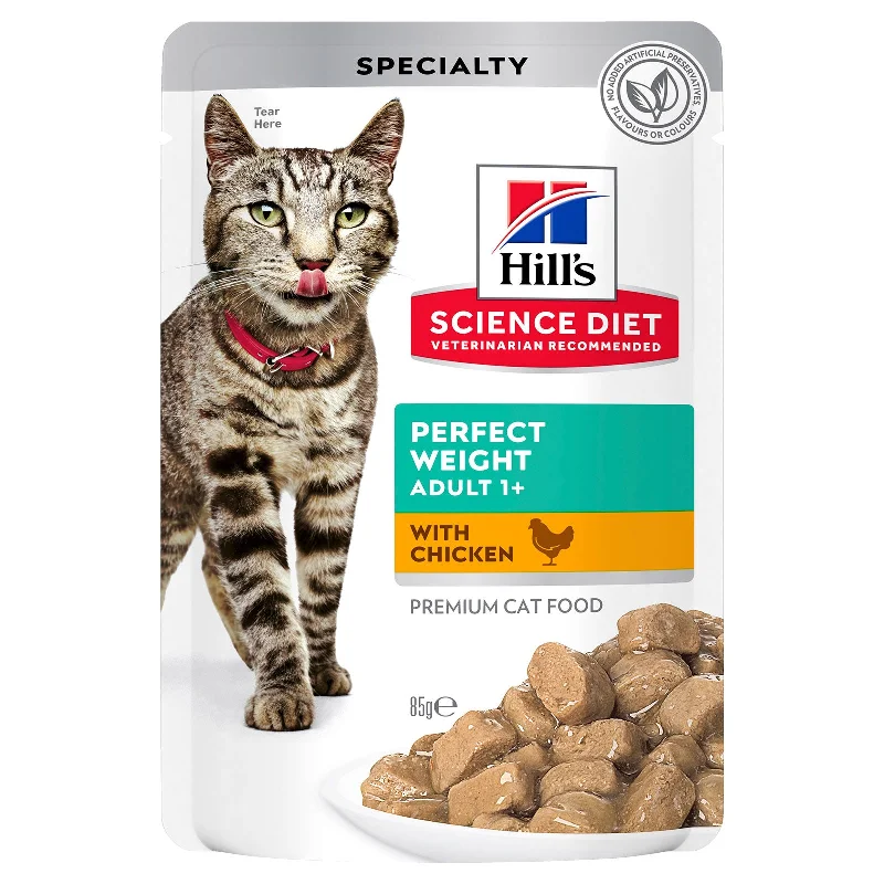  . **Special Needs**  Hill's Science Diet Cat Food Pouch Adult Perfect Weight Chicken