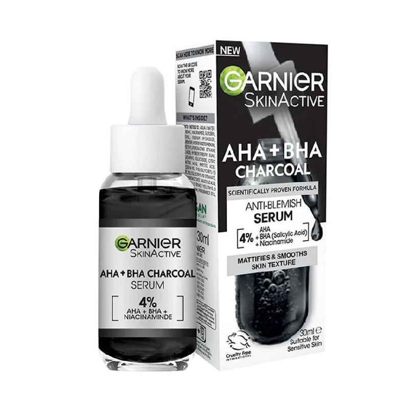 - Winter dog thick down jacketGarnier Skinactive 4% AHA + BHA & Niacinamide Charcoal Serum