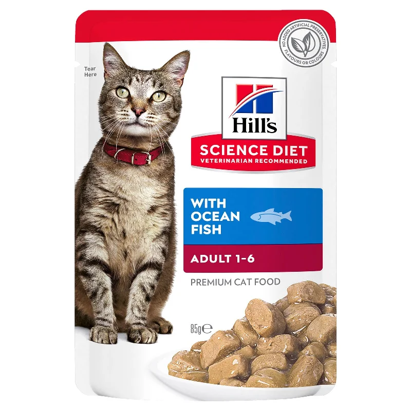    - Cat food for picky eaters  Hill's Science Diet Cat Food Pouch Adult Ocean Fish