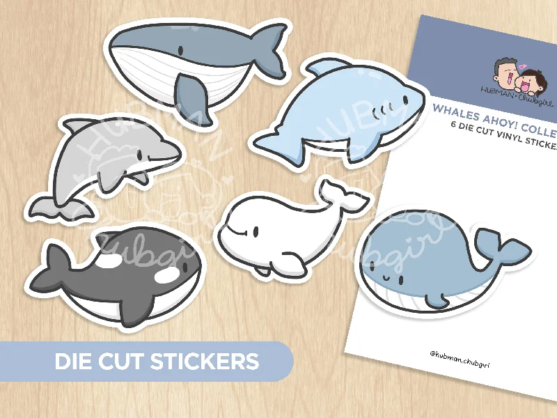 - Custom pet birthday cakeWhales, Ahoy! Die Cut Stickers