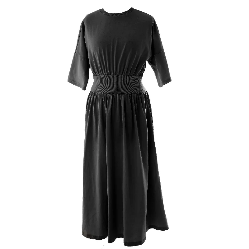 ---HEV Black Elasticated Wastband Dress