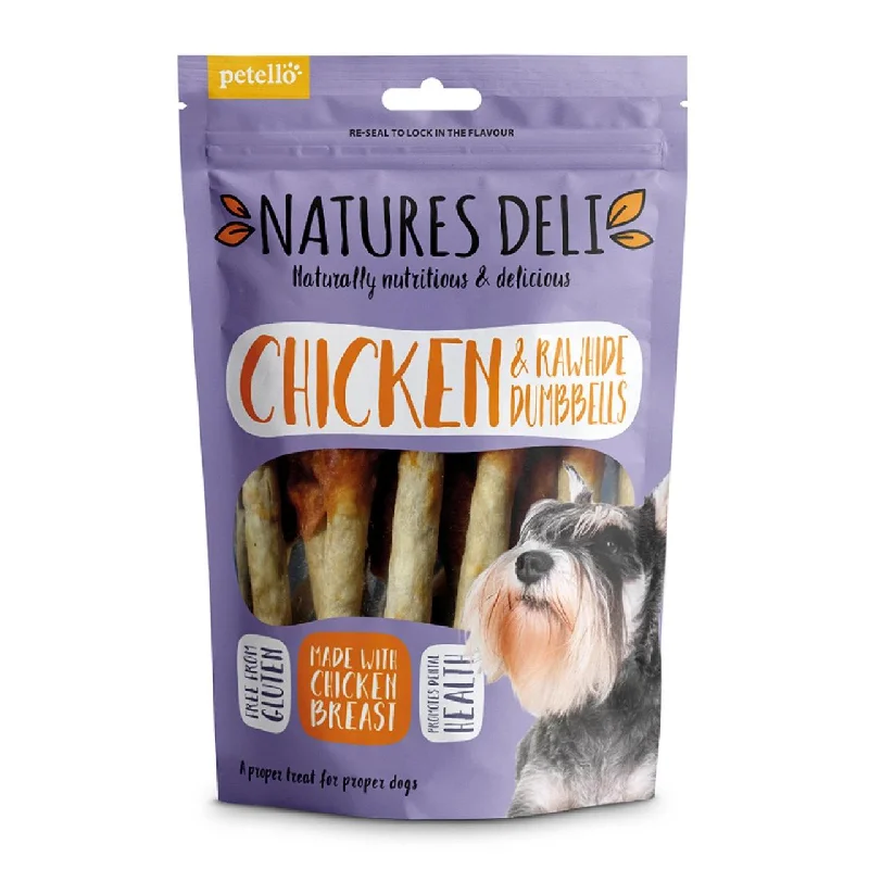  -Chicken-flavored dog foodNatures Deli Chicken and Rawhide Dumbbell Dog Treats 100g