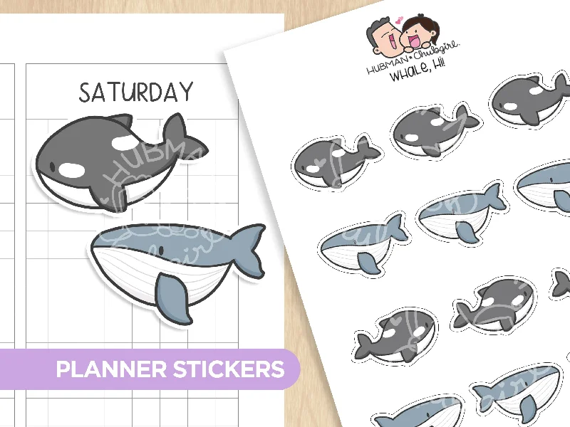 - Chinchilla cooling ice nest ceramic plateWhale, Hi! Planner Stickers