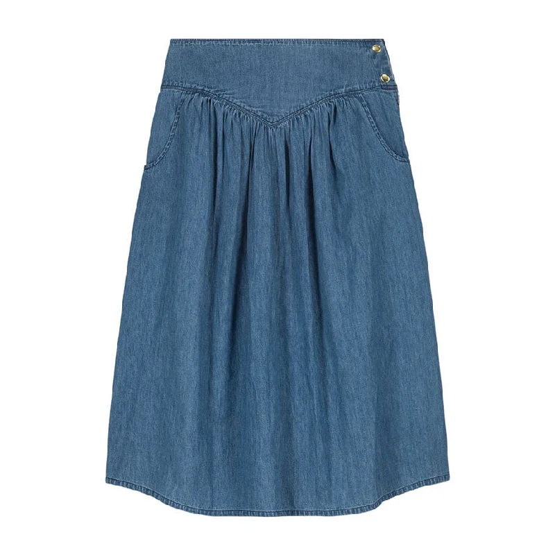 ---Louis Louise  Blue Chambray Mylene Womens Skirt