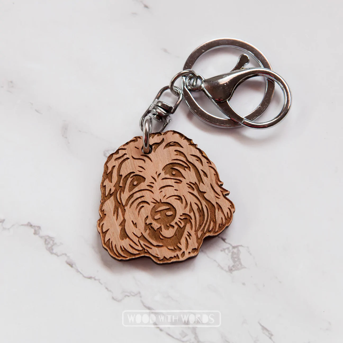  -Splash-proof food bowl AND Anti-choking slow food bowlWooden Keyring: Labradoodle