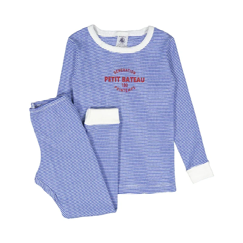 - Organic cotton dog bibsPetit Bateau Blue Long Sleeve Striped Top And Pants