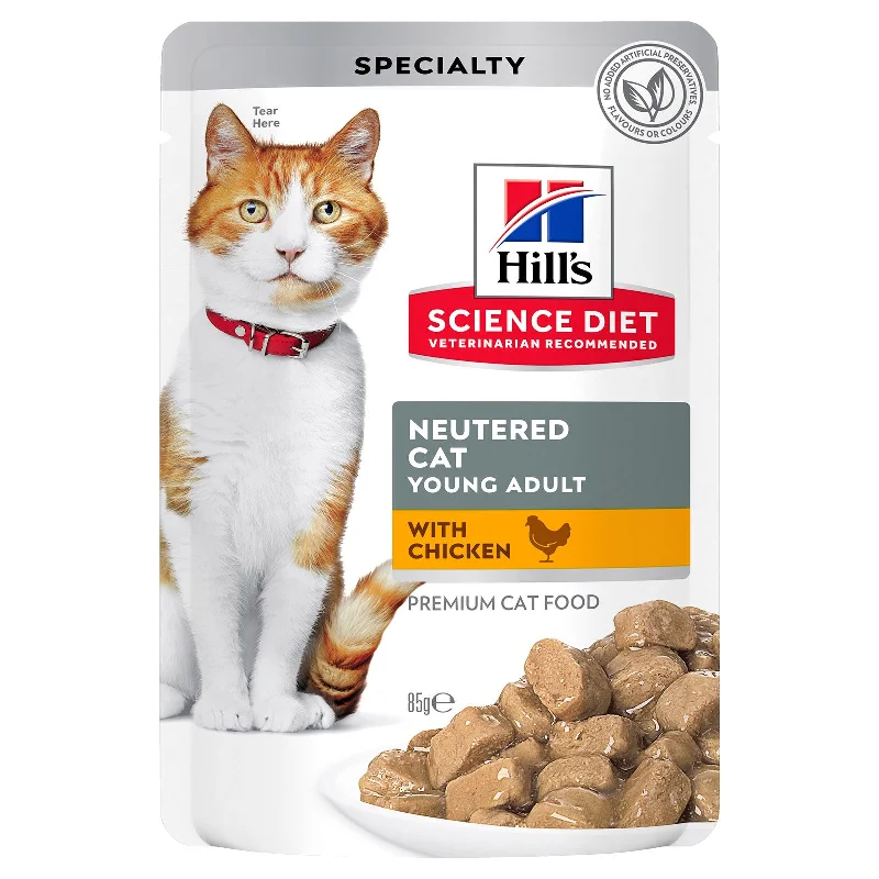    - Indoor cat food  Hill's Science Diet Cat Food Pouch Neutered Cat Chicken