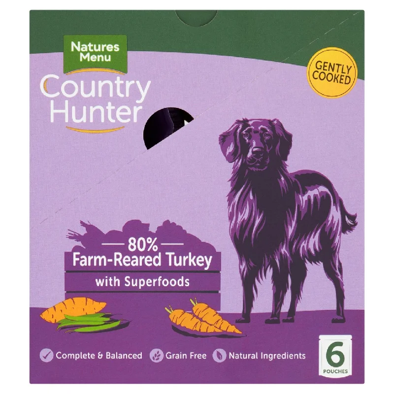 - Dog food helps the digestive systemNatures Menu Country Hunter Turkey Wet Dog Food Pouches 6 x 150g